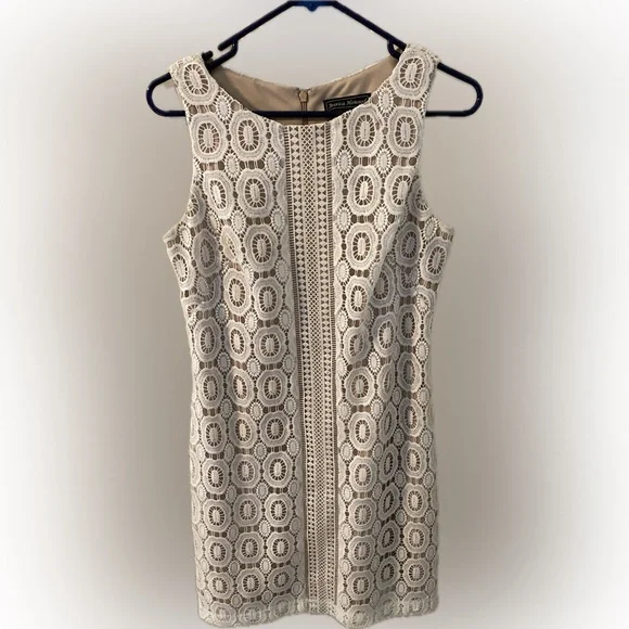Jessica Howard | Dresses | Jessica Howard Cream Lace Tank Dress | Poshmark